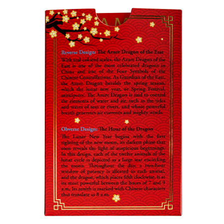 5 gram Gold Year 2024 PAMP Suisse Legend of the Azure Dragon Bar (In Assay CertiCard) Image of 5 gram Gold Year 2024 PAMP Suisse Legend of the Azure Dragon Bar (In Assay CertiCard)