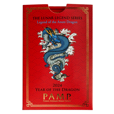 5 gram Gold Year 2024 PAMP Suisse Legend of the Azure Dragon Bar (In Assay CertiCard) Image of 5 gram Gold Year 2024 PAMP Suisse Legend of the Azure Dragon Bar (In Assay CertiCard)