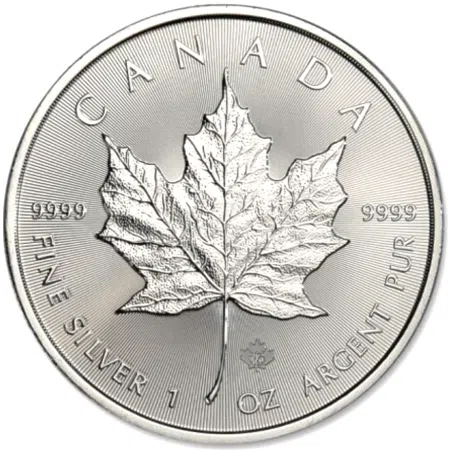 1 Oz Canadian Maple Leaf .9999% Fine Silver Coin BU 2022