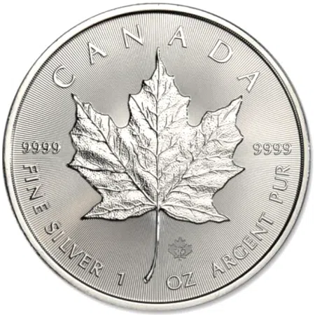 Image of 1 Oz Canadian Maple Leaf .9999% Fine Silver Coin BU 2022