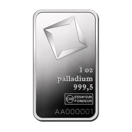 1 Oz Valcambi Palladium Minted Bar 999.5%