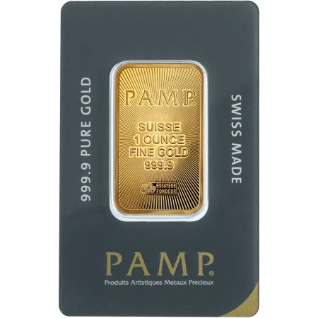 Image of PAMP Suisse 999.9 Pure 1oz Gold Bar