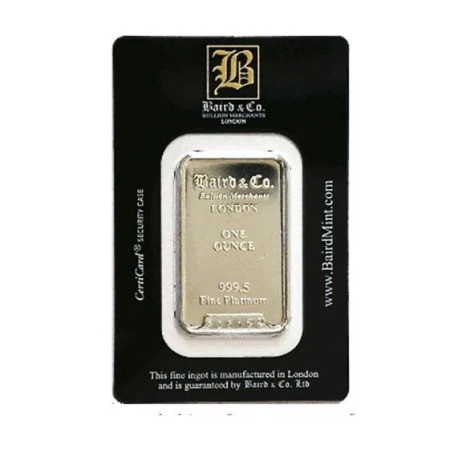 Image of 100 gram Platinum Baird London Bar