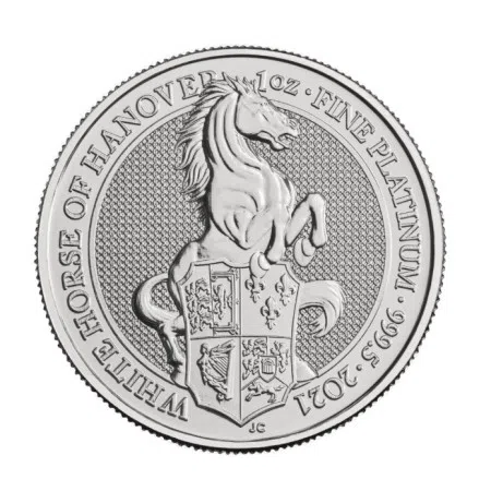 Image of 1 Oz Queen's Beast White Horse of Hanover Platinum Coin 2021