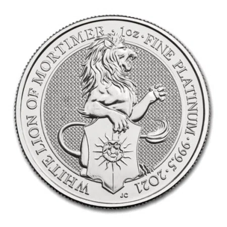 1 Oz Queen's Beast White Lion Platinum Coin 2021