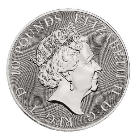 10 oz Queen's Beast Completer .9999% Fine Silver Coin 2022 Image of 10 oz Queen's Beast Completer .9999% Fine Silver Coin 2022