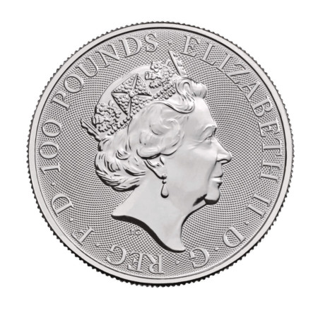 1 Oz Queen's Beast Completer Platinum Coin 2022 Image of 1 Oz Queen's Beast Completer Platinum Coin 2022