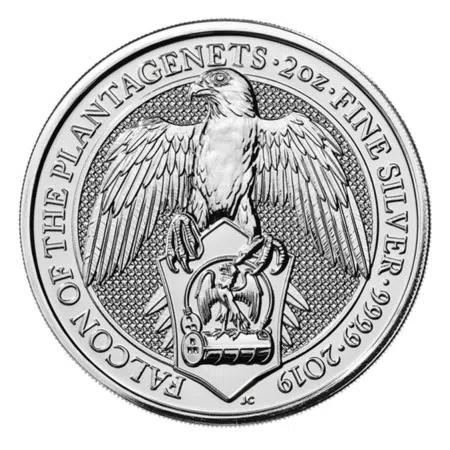 Image of 2oz Silver Queen's Beasts - The Falcon Year 2019