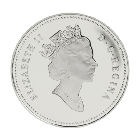 125th Anniversary of the Royal Canadian Mounted Police Sterling Silver Dollar Coin (1998) Image of 125th Anniversary of the Royal Canadian Mounted Police Sterling Silver Dollar Coin (1998)