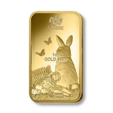 1 Oz PAMP Suisse Lunar Rabbit Gold Bar Year 2023 (New w/Assay) Image of 1 Oz PAMP Suisse Lunar Rabbit Gold Bar Year 2023 (New w/Assay)