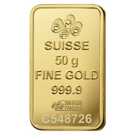 Image of 50 gram PAMP Suisse Rosa Gold Minted Bar