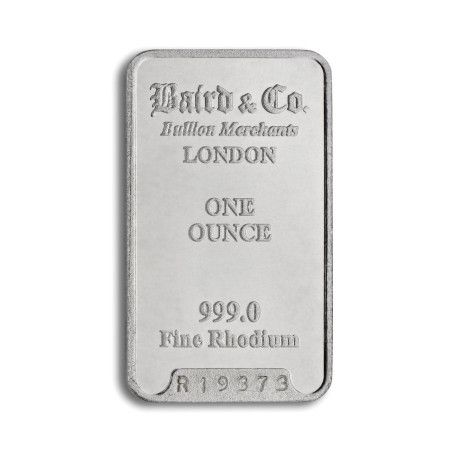 1 Oz Rhodium Minted Bar, 999% Purity