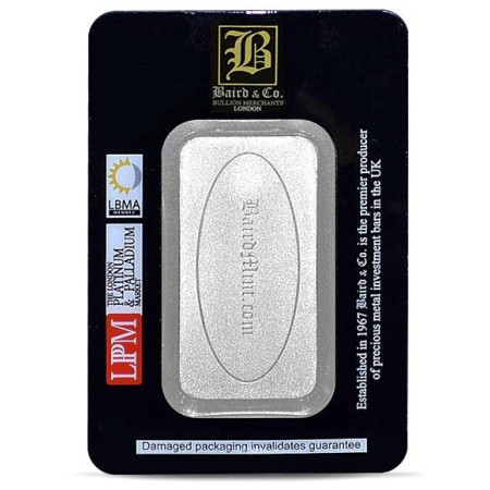1 Oz Rhodium Minted Bar, 999% Purity Image of 1 Oz Rhodium Minted Bar, 999% Purity