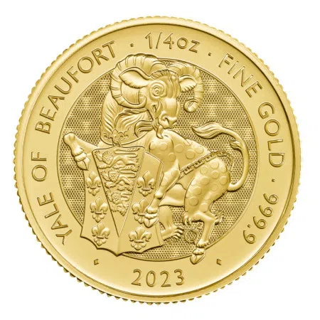 Image of Royal Tudor Beasts 2023 Yale of Beaufort 1/4oz Gold Bullion Coin - QEII