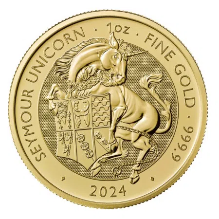 Image of 1 Oz Tudor Beasts - The Seymour Unicorn Gold BU Coin 2024