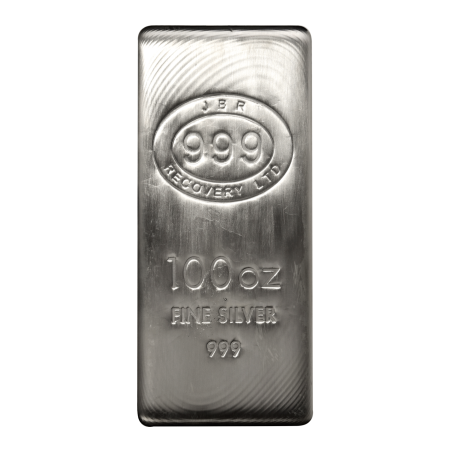 Image of JBR UK Silver 100 Toz bar LBMA Good Delivery