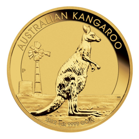 Image of 1 Oz Australian Kangaroo .9999% Gold BU Coin 2012