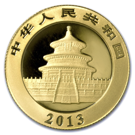 1 Oz Chinese Panda .999% Gold BU Coin 2013 Image of 1 Oz Chinese Panda .999% Gold BU Coin 2013
