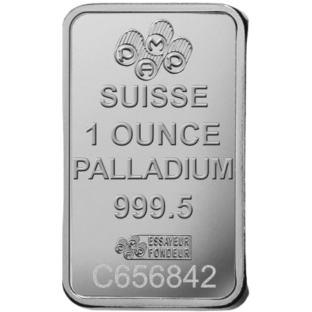 1 Oz PAMP Suisse Palladium Minted Bar Image of 1 Oz PAMP Suisse Palladium Minted Bar
