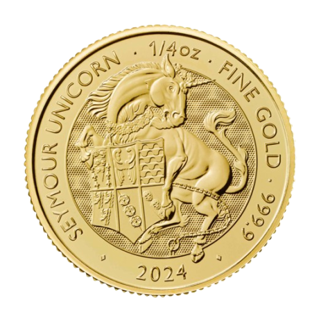 Royal Tudor Beasts 2024 The Seymour Unicorn 1/4 Oz Gold Bullion Coin