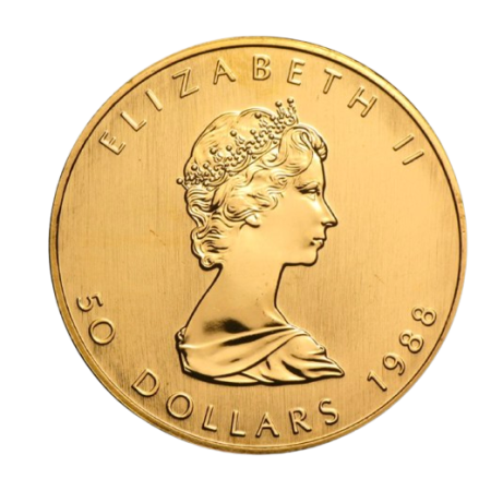 Image of 1 Toz Canadian Gold Maple Year 1988