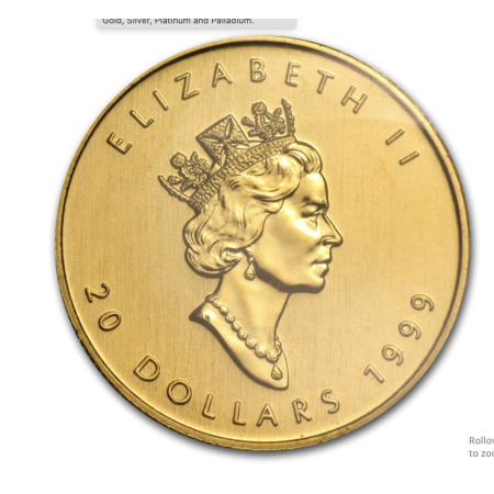 1/2 Toz Canadian Gold Maple 1999 Image of 1/2 Toz Canadian Gold Maple 1999