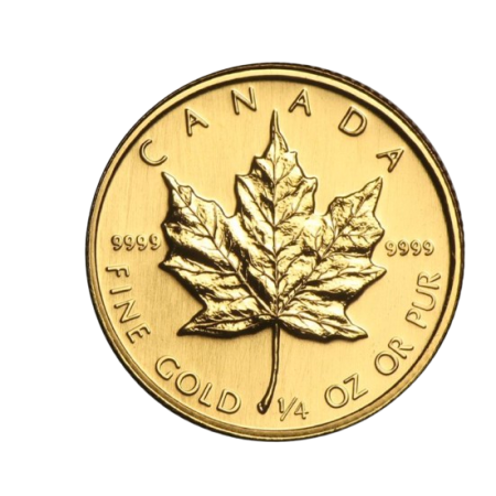 Image of 1/4 Oz Canadian Gold Maple Leaf Coin Year 1988