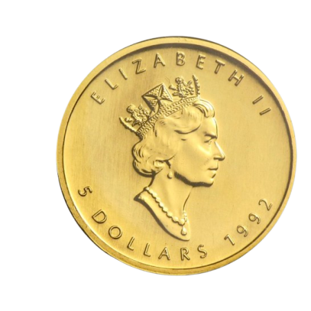 1/10 Oz Gold Maple Leaf Coin 1992 Image of 1/10 Oz Gold Maple Leaf Coin 1992