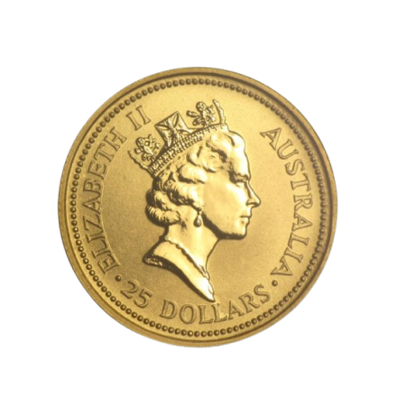 1/4 Oz Australian Kangaroo 99.99% Gold Coin 1992 Image of 1/4 Oz Australian Kangaroo 99.99% Gold Coin 1992