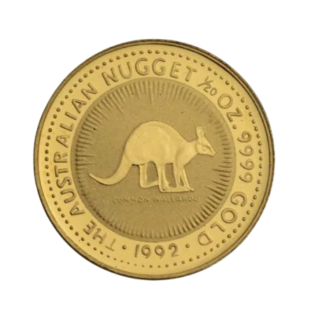 1/20 Oz Australian Kangaroo 99.99% Gold Coin 1992