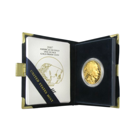 Image of 1 Oz USA Buffalo Proof Gold Coin (2007) With COA and Box