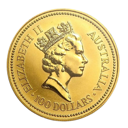 1 Oz Australian Kangaroo 99.99% Gold Coin 1992 Image of 1 Oz Australian Kangaroo 99.99% Gold Coin 1992