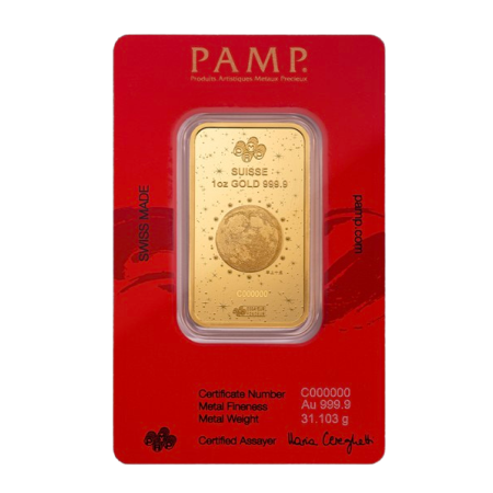 1 Oz PAMP Suisse Lunar Year of the Snake Gold Minted Bar (In Assay CertiCard) Image of 1 Oz PAMP Suisse Lunar Year of the Snake Gold Minted Bar (In Assay CertiCard)