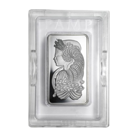 10 Oz Pamp Suisse Lady Fortuna Minted Platinum Bar 999.5 Purity, w/Assay