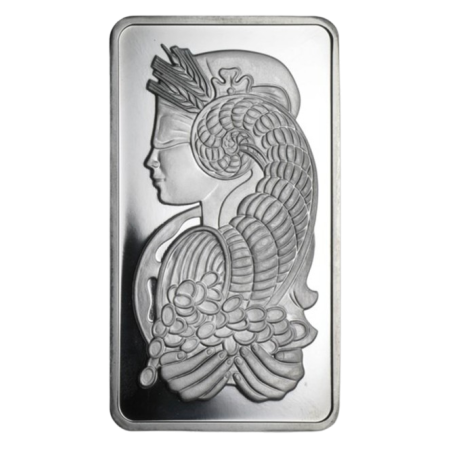 10 Oz Pamp Suisse Lady Fortuna Minted Platinum Bar 999.5 Purity, w/Assay Image of 10 Oz Pamp Suisse Lady Fortuna Minted Platinum Bar 999.5 Purity, w/Assay