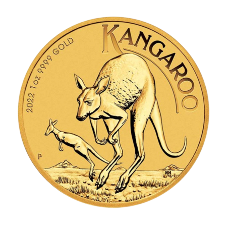 1 Oz Australian Kangaroo Gold Coin BU 2022 Image of 1 Oz Australian Kangaroo Gold Coin BU 2022