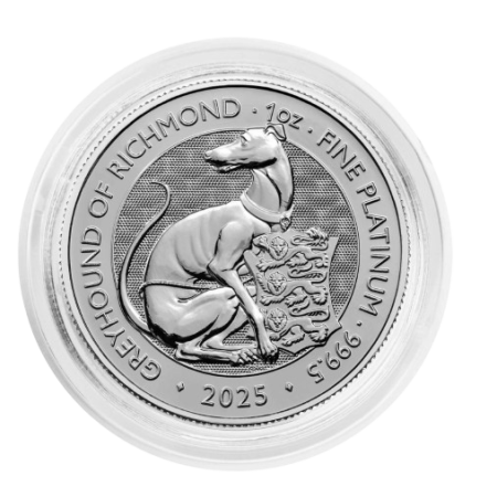Image of 1 Oz Tudor Beasts - Greyhound of Richmond Platinum Coin 2025