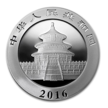 30 gram China Panda .999% Fine Silver Coin BU 2016 (In Capsule) Image of 30 gram China Panda .999% Fine Silver Coin BU 2016 (In Capsule)