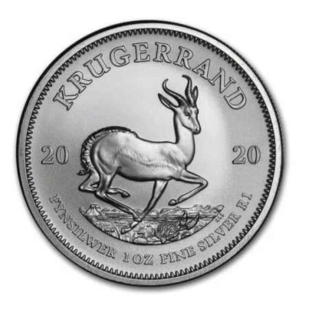 Image of 1 oz South African Krugerrand .999% Fine Silver Coin BU 2020