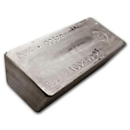 Silver 1,000 Ounce Cast Bar - Various .999% Purity LBMA