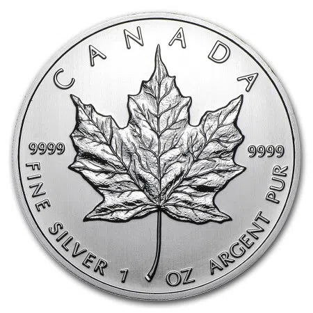 1 Oz Canadian Maple Leaf .9999% Fine Silver Coin 2012
