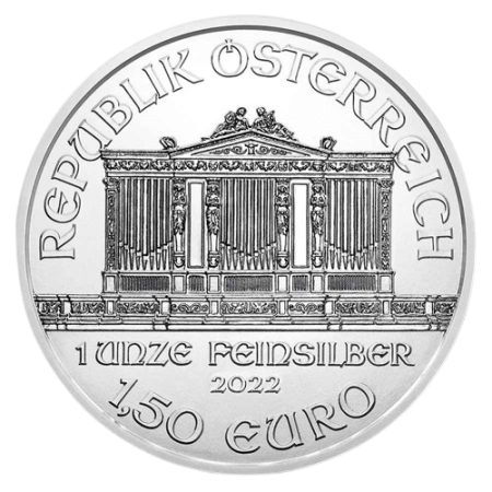 1 Oz Austrian Philharmonic .999% Fine Silver Coin 2022 Image of 1 Oz Austrian Philharmonic .999% Fine Silver Coin 2022