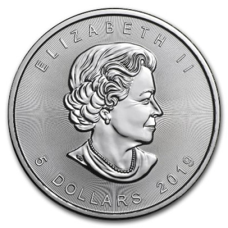 1 Oz Canadian Maple Leaf .9999% Fine Silver Coin 2019 Image of 1 Oz Canadian Maple Leaf .9999% Fine Silver Coin 2019