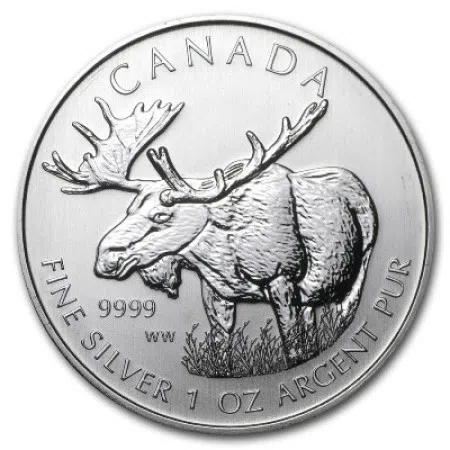 Image of 1oz Canadian Wildlife Series Moose Silver Coin 2012 
