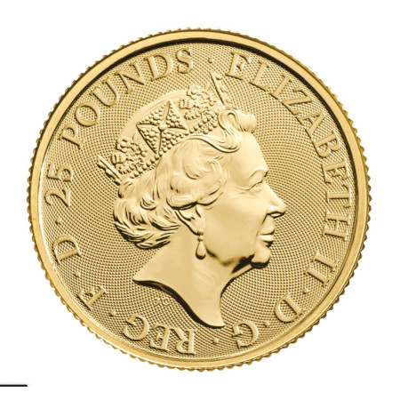 Image of Royal Tudor Beasts 2023 Yale of Beaufort 1/4oz Gold Bullion Coin - QEII