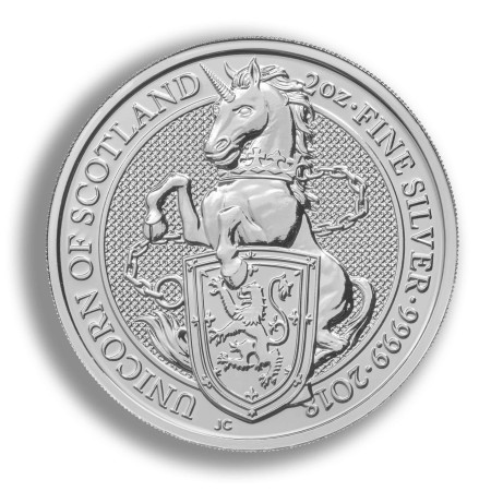 Image of The Queen's Beasts 2018 - The Unicorn of Scotland - Two Ounce Silver Bullion Coin