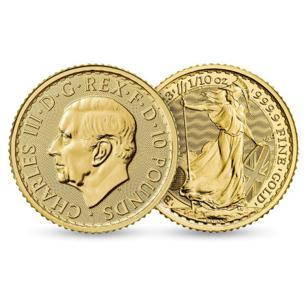 1/10 Oz Gold Britannia Coin 2023 (King Charles III) Image of 1/10 Oz Gold Britannia Coin 2023 (King Charles III)