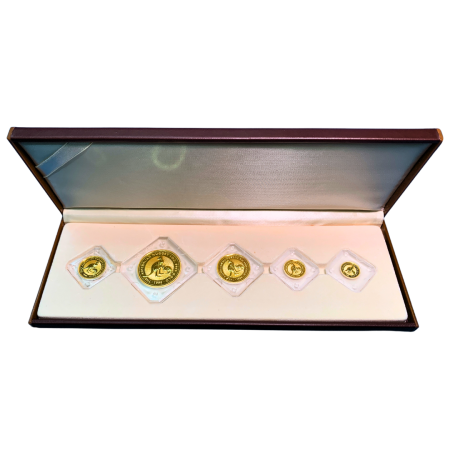 1996 Australian Kangaroo 5 Bullion Coin Collection BU - 59.0966 grams (1.9 Toz) Fine Gold