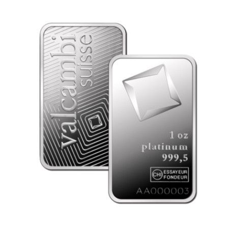 1 Oz Platinum Valcambi Bar (In Assay) 