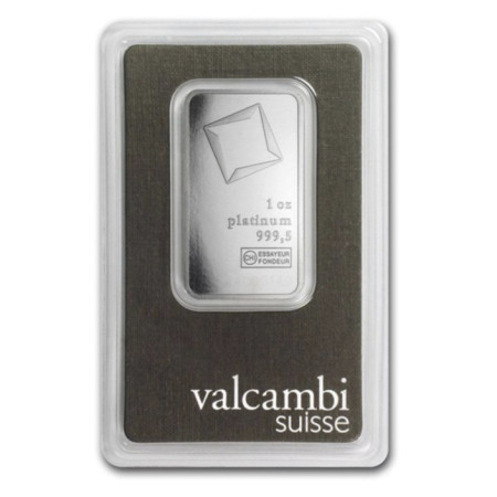 1 Oz Valcambi Suisse Platinum Bar (In Assay) Image of 1 Oz Valcambi Suisse Platinum Bar (In Assay)